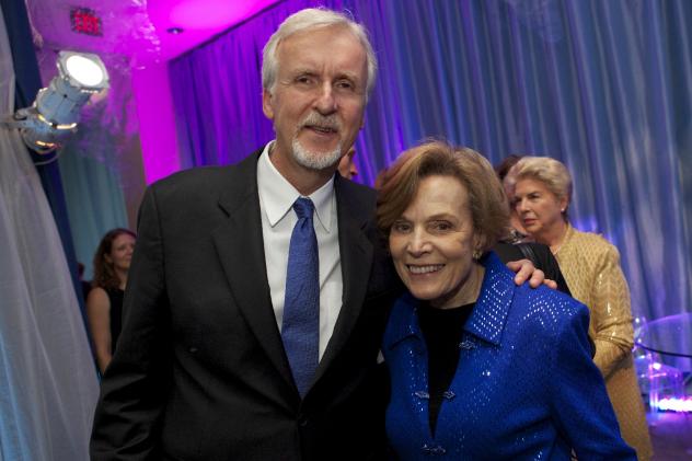 Filmmaker James Cameron and "Her Deepness" Sylvia Earle (Photo: Rebecca Hale/National Geographic).